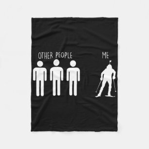 Funny Supersprint Cross Country Biathlete Fleece Blanket