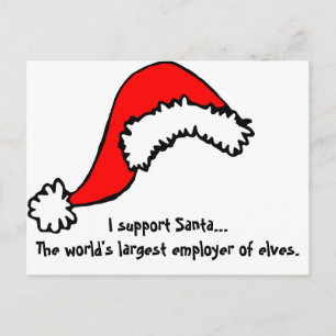 Funny Support Santa Holiday Postcard