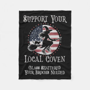 Funny Support Your Local Coven Kamala Cleaning Gl Fleece Blanket