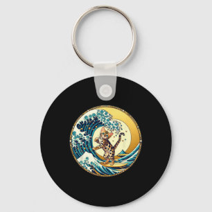 Funny Surf Board Great Wave Kanagawa Surfing - Ben Key Ring