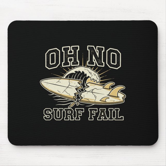 Funny Surf Fail Surfboard Graphic  Mouse Mat (Front)
