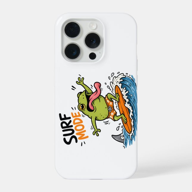Funny Surf Mode Frog|Silly Frog Summer  iPhone Case (Back)