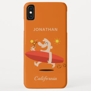 Funny Surfer custom name & location phone cases