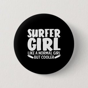 Funny Surfer Girl Design For Women Mom Surf Surfin 6 Cm Round Badge
