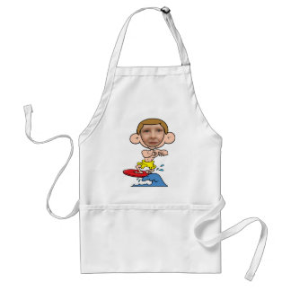 Funny Surfer Photo Face Template Standard Apron