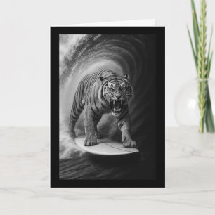 Funny Surfing Bigfoot Sea Selfie On Surfboard Safa Card