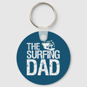Funny Surfing Dad Surfer Father's Day Key Ring