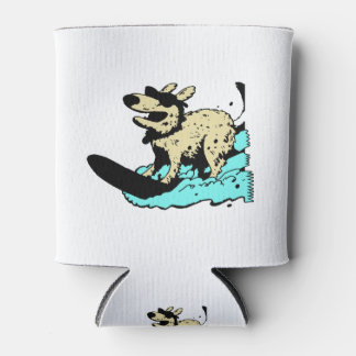 Funny surfing dog can cooler