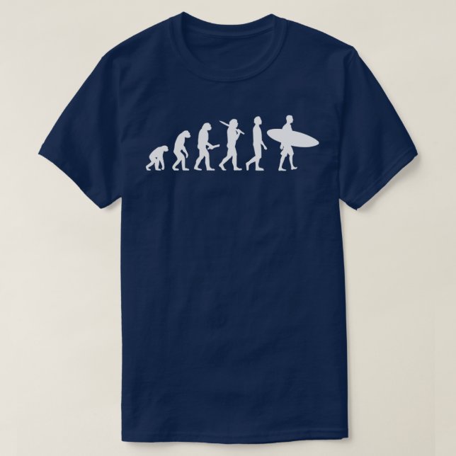 Funny Surfing Evolution Gift For Surfers T-Shirt (Design Front)