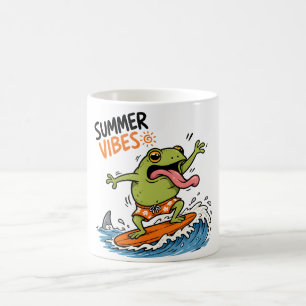 Funny Surfing Frog Summer Vibes T-Shirt Coffee Mug