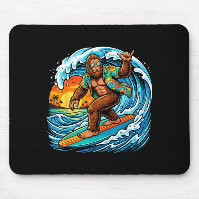 Funny surfing hawaii summer beach surf wave mouse mat (Front)