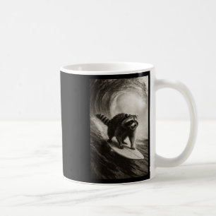 Funny Surfing Raccoon Selfie On Surfboard Beach An Coffee Mug