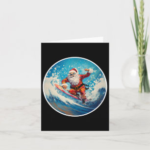 Funny Surfing Santa On Surfboard Christmas In July Card