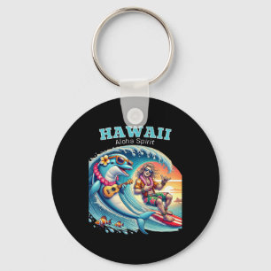 Funny Surfing Shirt - Aloha Spirit Hawaii Key Ring