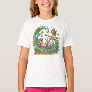 Funny Surfing Yellow Fish Tropical Beach Party Shi T-Shirt