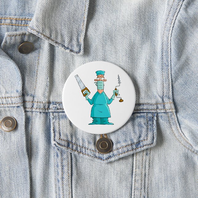 Funny Surgeon Cartoon Hilarious Medical Humour  7.5 Cm Round Badge (Creator Uploaded)