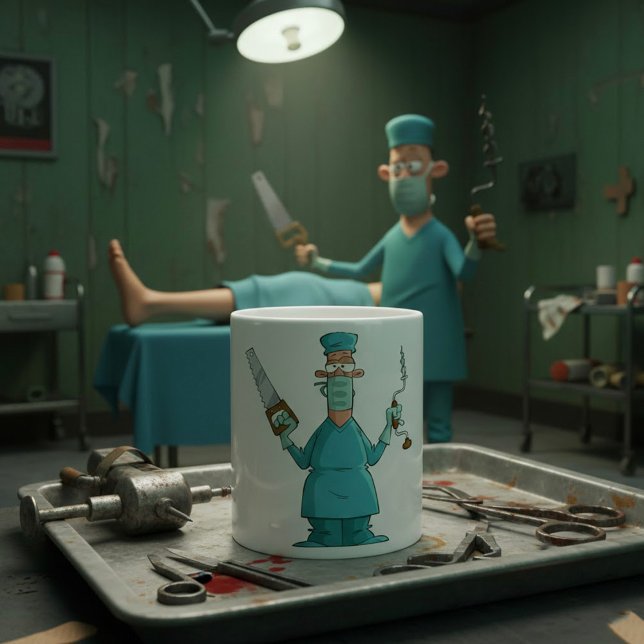 Funny Surgeon Cartoon Hilarious Medical Humour  Coffee Mug (Creator Uploaded)