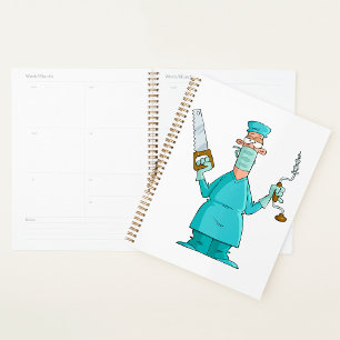 Funny Surgeon Cartoon Hilarious Medical Humour  Planner