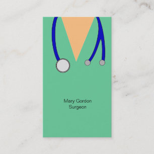 Funny Surgeon Scrubs and Stethoscope Doctor Medic Business Card