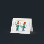 Funny Surgeons Christmas Card<br><div class="desc">This card features a male and female surgeon in the holiday spirit, but also ready to do their job if need be. This card can be sent to a doctor (or medical clinic, etc.) as a holiday greeting. Or, it can be sent from a doctor or medical facility to friends,...</div>