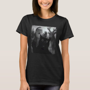 Funny Surprised Cat Selfie Christmas T-Shirt