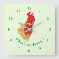 Funny Surprised Curious Rooster - Custom Text