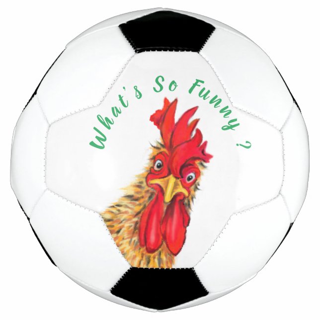Funny Surprised Curious Rooster - What's So Funny  Football (Front)