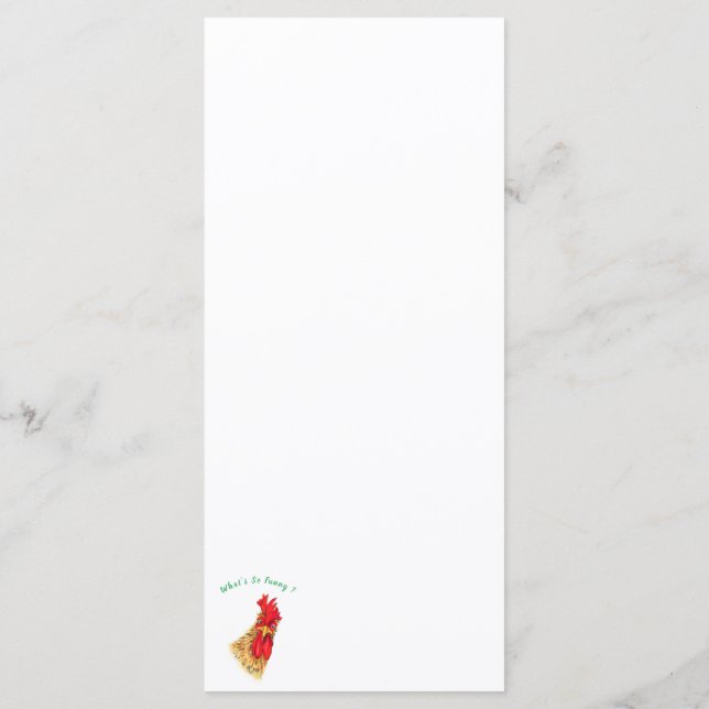 Funny Surprised Curious Rooster - What's So Funny  Menu (Back)