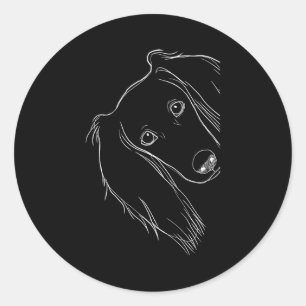 Funny Surprised Dog Saluki Classic Round Sticker