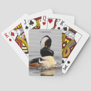 Funny Surprised Hooded Merganser Waterfowl Duck Playing Cards