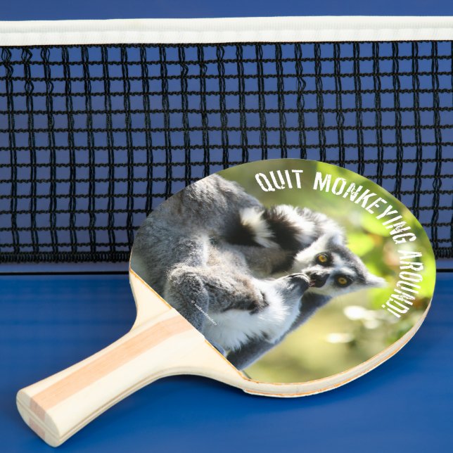 Funny Surprised Lemurs of Madagascar Ping Pong Paddle (Insitu)