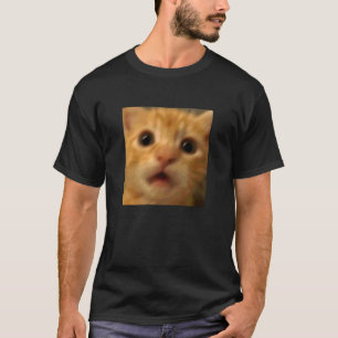 Funny Surprised Orange Kitten Cat Blurry Photo Mem T-Shirt