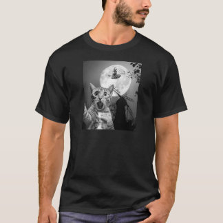 Funny Surprised Scared Cat Selfie With Witch For H T-Shirt