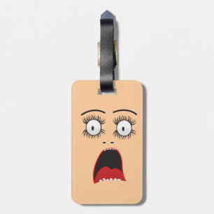 Funny Surprized lady face Luggage Tag