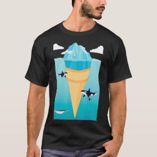 Funny Surreal Ice Cream Iceberg Ice Cream Lovers  T-Shirt