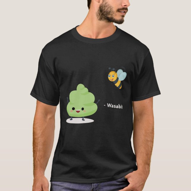 Funny Sushi Bee Wasabi T-Shirt (Front)
