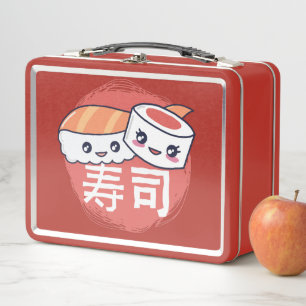 Funny Sushi Cartoon Design Metal Lunch Box