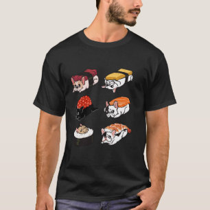 Funny Sushi Frenchie Dog Kawaii Anime Japanese Lov T-Shirt