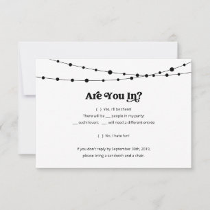 Funny Sushi Invitation Reply Card Insert - Kraft