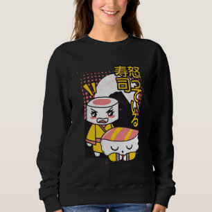 Funny Sushi Karate Fighters Cartoon Design Sweatshirt