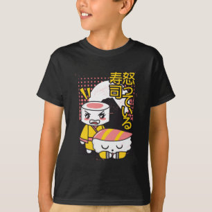 Funny Sushi Karate Fighters Cartoon Design T-Shirt