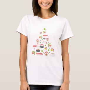 Funny Sushi Lovers Christmas Tree Add Text T-Shirt