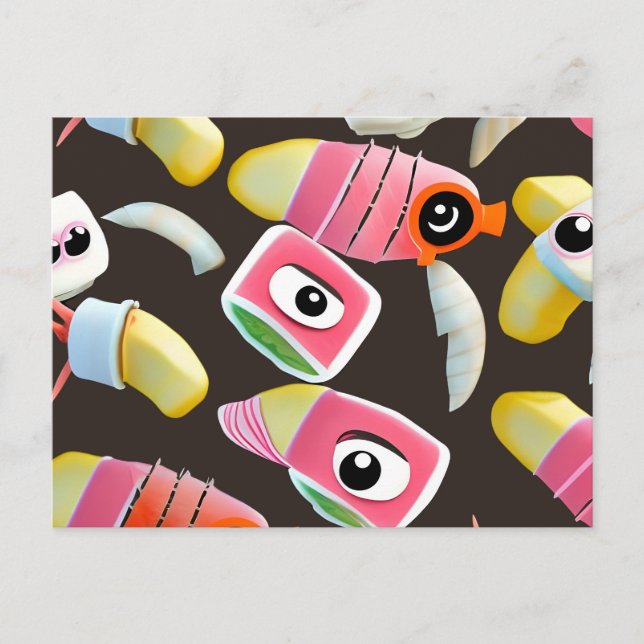 Funny Sushi Postcard (Front)