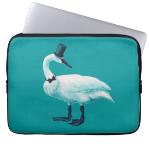 Funny Swan Birdwatching Laptop Sleeve