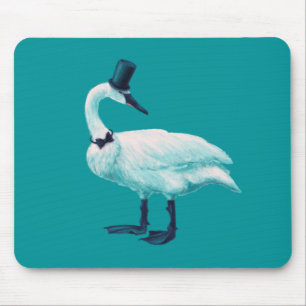 Funny Swan Birdwatching Mouse Mat