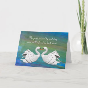 Funny Swan Heart Anniversary Card