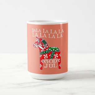 Funny Swedish Christmas God Jul Dala Horse Dalahos Coffee Mug