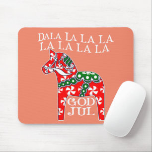 Funny Swedish Christmas God Jul Dala Horse Dalahos Mouse Mat