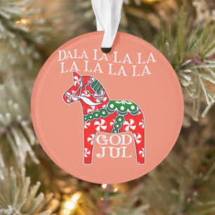 Funny Swedish Christmas God Jul Dala Horse Dalahos Ornament