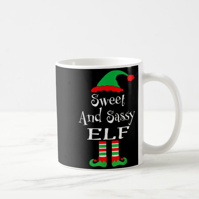 Funny Sweet And Sy Elf Shirt Xmas Family Matching  Coffee Mug (Right)
